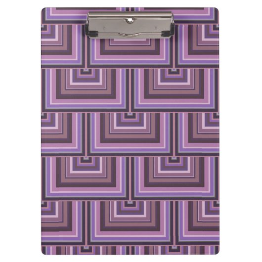 Mauveのストライプ正方形のパタはかりで測ーン クリップボード (正面)
