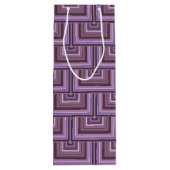 Mauveのストライプ正方形のパタはかりで測ーン ワインギフトバッグ (裏面)