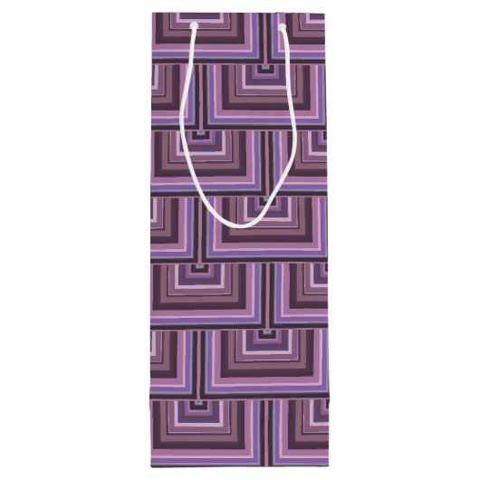 Mauveのストライプ正方形のパタはかりで測ーン ワインギフトバッグ (裏面)