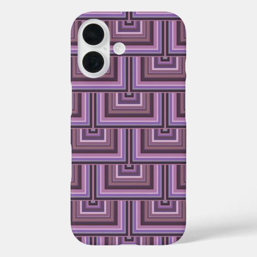 Mauveのストライプ正方形のパタはかりで測ーン Case-Mate iPhoneケース (裏面)