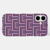 Mauveのストライプ正方形のパタはかりで測ーン Case-Mate iPhoneケース (裏面 (横))