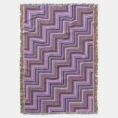 Mauveのストライプ階段パターン スローブランケット (正面縦)