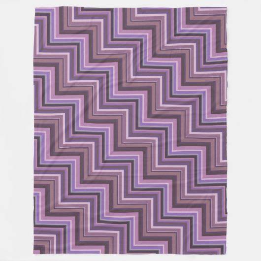 Mauveのストライプ階段パターン フリースブランケット (正面)
