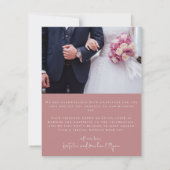 Mauveの結婚写真ありがとう サンキューカード (裏面)