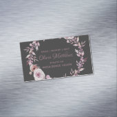 Mauveエレガントフローラリースフレーフェミニンム マグネット名刺 (インサイチュ)