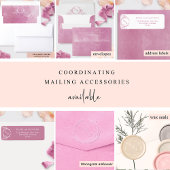 Mauveエレガント Pink Water Color結婚, s 招待状ベリーバンド