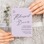 MauveスクリプエレガントトのリハーサルディナーミニマルQR 招待状