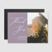 Mauveスクリプエレガントトシンプル卒業ありがとう (正面/裏面)