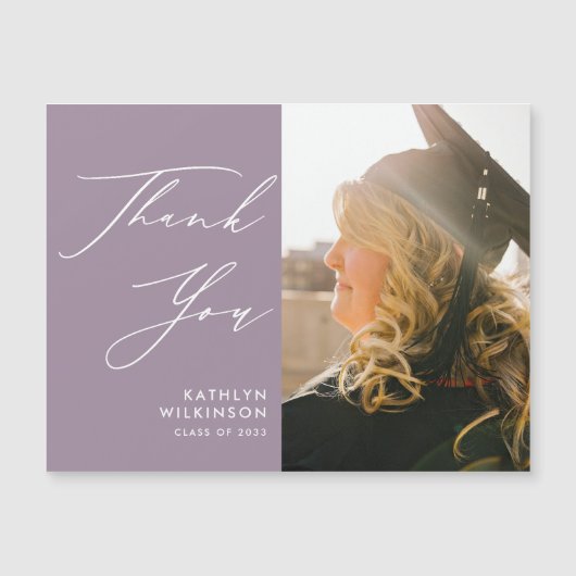 Mauveスクリプエレガントトシンプル卒業ありがとう (正面)