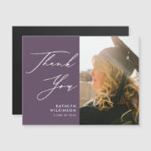 Mauveスクリプエレガントトシンプル卒業ありがとう (正面/裏面)