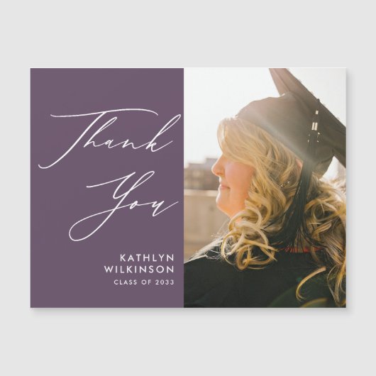 Mauveスクリプエレガントトシンプル卒業ありがとう (正面)