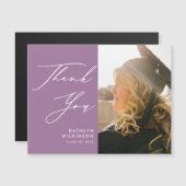 Mauveスクリプエレガントトシンプル卒業ありがとう (正面/裏面)