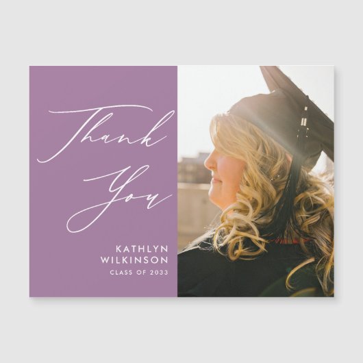 Mauveスクリプエレガントトシンプル卒業ありがとう (正面)