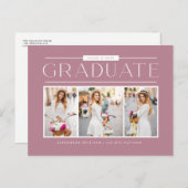 Mauveタイポグラフィフォトコラージュ卒業 ポストカード (正面/裏面)