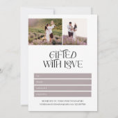 Mauveタイポグラフィ写真ギフト券 (裏面)