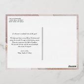 Mauveトーンとグリッターアクセント写真クリスマス 箔シーズンポストカード (裏面)