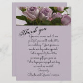 「Mauveバラ」サンキューカード 招待状 (正面/裏面)