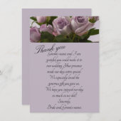 「Mauveバラ」結婚のサンキューカード サンキューカード (正面/裏面)