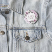 Mauveバラ、Auntie to be、Baby Shower 缶バッジ (インサイチュ)