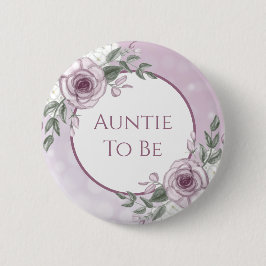 Mauveバラ、Auntie to be、Baby Shower 缶バッジ