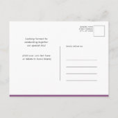 Mauveバルーン我々は心から女の子の赤ちゃんシャワーを待つことができる インビテーションポストカード (裏面)