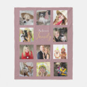 Mauveフォトブランケットコラージインスタグラム フリースブランケット (正面)