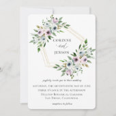 Mauveフローラジオメト結婚リ 招待状 (正面)