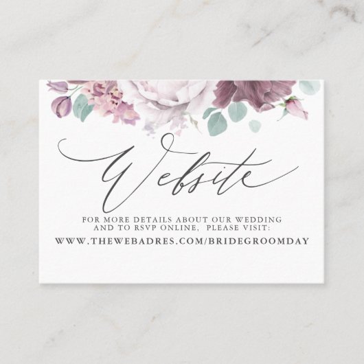 Mauveフローラ結婚のWebサイトカード 名刺 (正面)