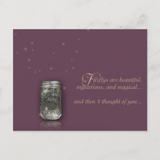 Mauveポストカード上のFireflys ポストカード (正面)
