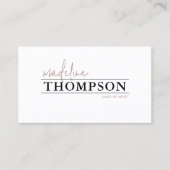 MauveミニマルタイポグラフィスクリプトQRコード 名刺 (正面)