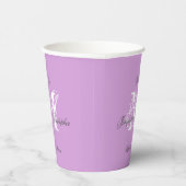 Mauveモダンのモノグラ結婚ム+ナグメンズシックかわいい 紙コップ (右)