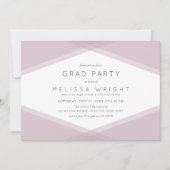Mauveレイヤードジオメトリック&ダークパープルグラードパーティー 招待状 (正面)