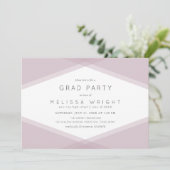 Mauveレイヤードジオメトリック&ダークパープルグラードパーティー 招待状 (スタンド正面)