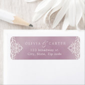 Mauveロマンチックなヴィンテージウェディング差出人住所 ラベル (インサイチュ)