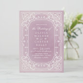 Mauveロマンチックエレガント華美ヴィンテージの結婚式 招待状 (スタンド正面)