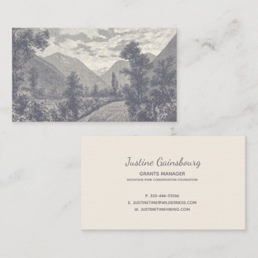 Mauveヴィンテージマウンテカスタムン名刺v2 名刺 (正面/裏面)