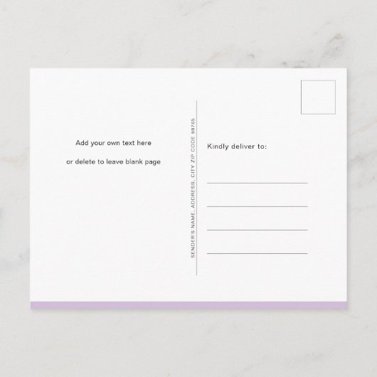 Mauve我々は美しい女の子の赤ちゃんシャワーを待つことができる インビテーションポストカード (裏面)