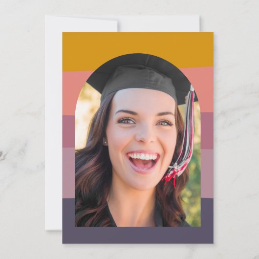 Mauve抽象芸術幾何写真卒業パーティー 招待状 (裏面)