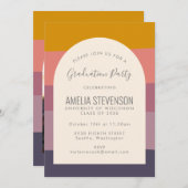 Mauve抽象芸術幾何写真卒業パーティー 招待状 (正面/裏面)