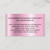 Mauve淡い色の Pinkグリッタードライグラデーションプオンラインストア 名刺 (裏面)