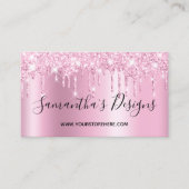 Mauve淡い色の Pinkグリッタードライグラデーションプオンラインストア 名刺 (正面)
