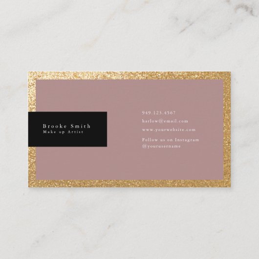 Mauve金ゴールドエレガントラグジュアリーあなたのロゴを追加 名刺 (裏面)