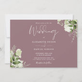 Mauve エレガントフローラGreenery Photo 結婚's 招待状 (正面)