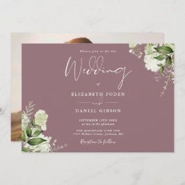 Mauve エレガントフローラGreenery Photo 結婚's 招待状