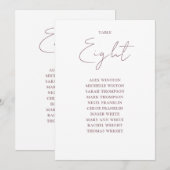 Mauve エレガントモダン Seating Chart Table Number 招待状 (正面/裏面)