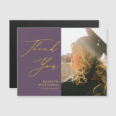 Mauve エレガント金ゴールドスクリプト卒業ありがとう (正面/裏面)