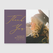 Mauve エレガント金ゴールドスクリプト卒業ありがとう (正面)