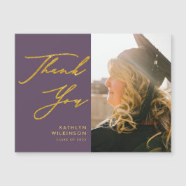 Mauve エレガント金ゴールドスクリプト卒業ありがとう