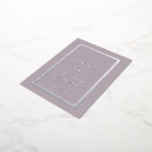 Mauve シンプルな結婚式 Save The Date シルバー 箔招待状ポストカード (回転した状態)