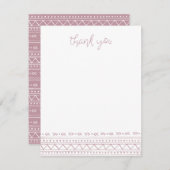 Mauve モダン Bohoありがとう ノートカード (正面/裏面)